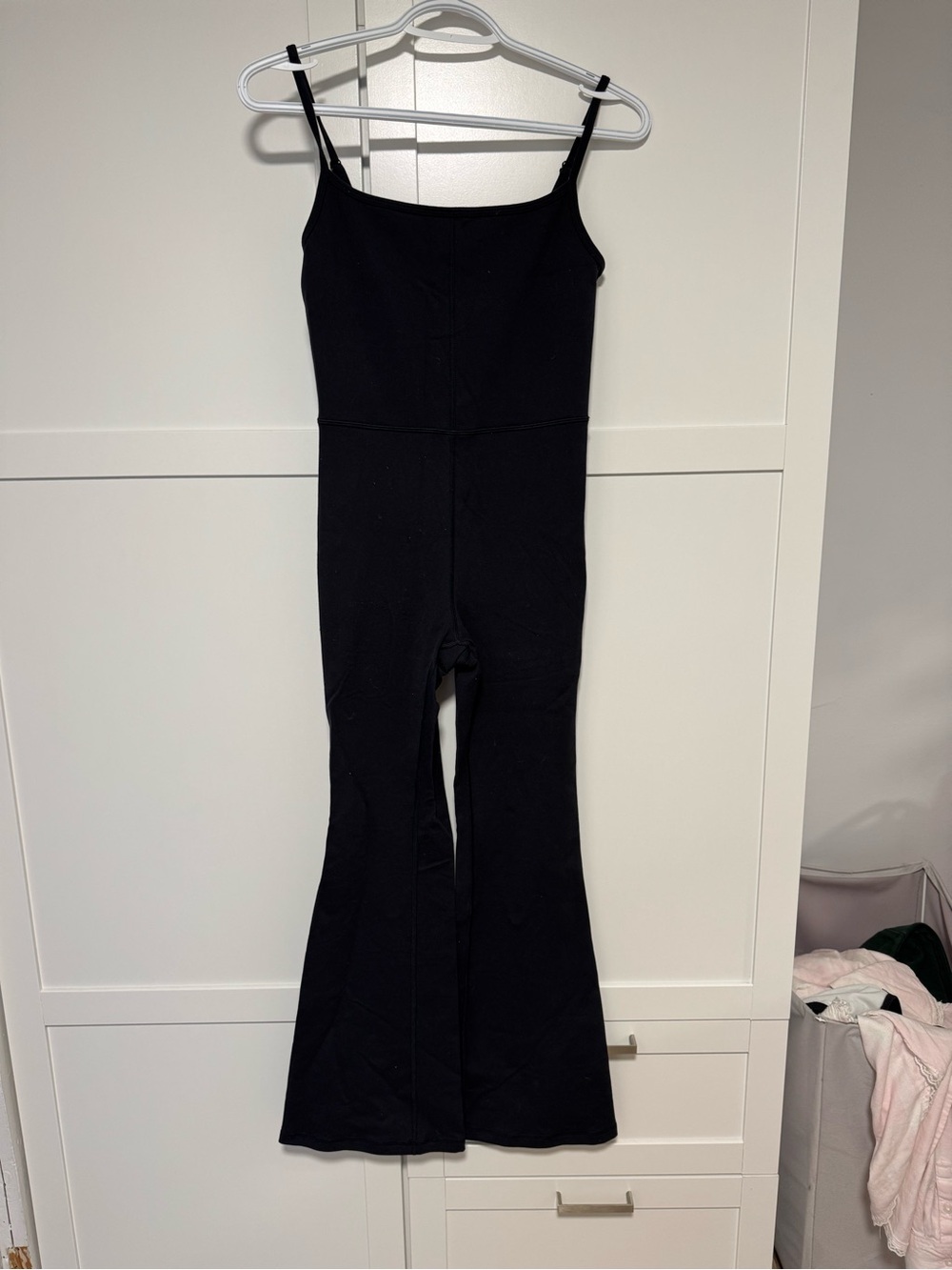Wilfred Black Spaghetti-Strap Flared Jumpsuit